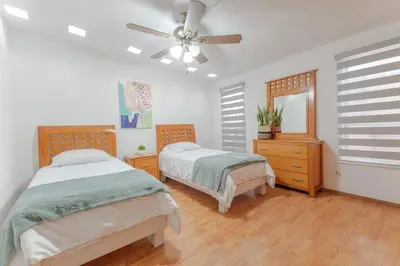 Cama o camas de una habitación en Casa Boho. Hermosa casa equipada céntrica