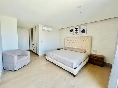 Cama o camas de una habitación en Elegante depa vista al malecón y mar by G P S rentas