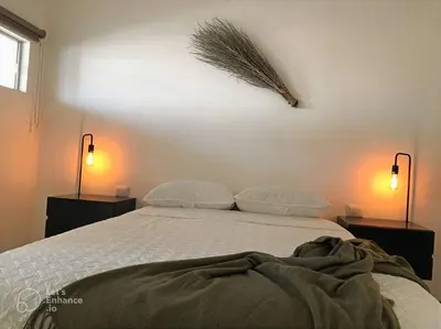 Cama o camas de una habitación en Increíble departamento en malecón frente al mar