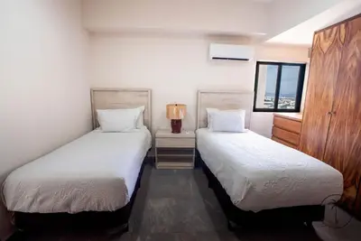 Cama o camas de una habitación en Dpto en la Costa c/ Vista al Mar Mazatlán