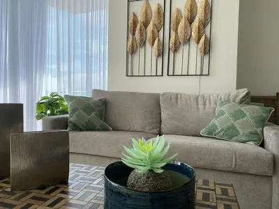 Zona de estar de Camino al Mar Apartment with Amazing View of the Ocean, Beach and Swimming Pool