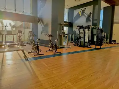 Gimnasio o instalaciones de fitness de Camino al Mar Apartment with Amazing View of the Ocean, Beach and Swimming Pool, 2 Rooms