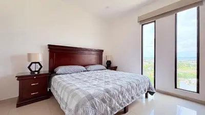 Cama o camas de una habitación en Alberca con la mejor vista a la Marina Mazatlán