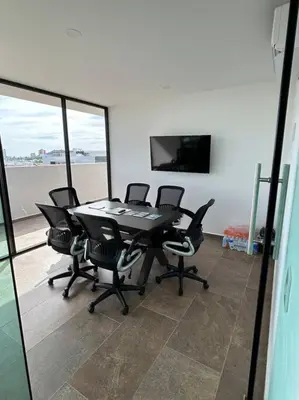 Una televisión o centro de entretenimiento en Loft Marina Cerritos