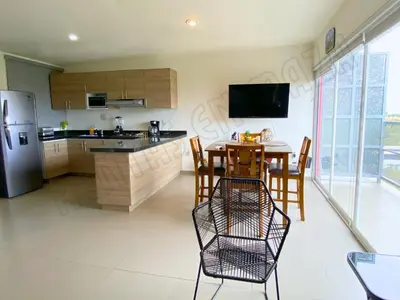 Una cocina o zona de cocina en Residencial Coto Mareta 7 Excelente Departamento con Alberca en Zona Exclusiva de Mazatlán