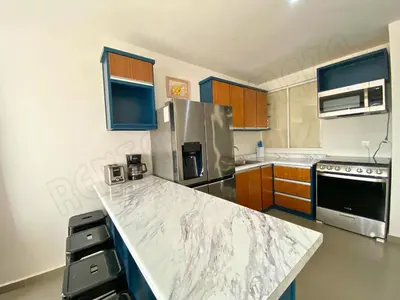 Una cocina o zona de cocina en Residencial Coto Mareta 8 Excelente Departamento con Alberca en Zona Exclusiva de Mazatlán
