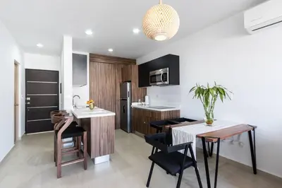 Una cocina o zona de cocina en 5 min de playa y Mazaguas by PartnerHost