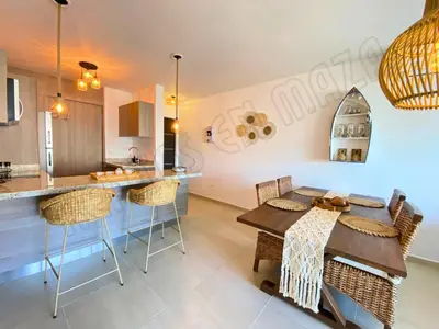 Una cocina o zona de cocina en Nuevo y Muy Bonito Departamento Almarena 4