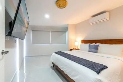 Cama o camas de una habitación en Preciosa Penthouse Con Vista Panoramica