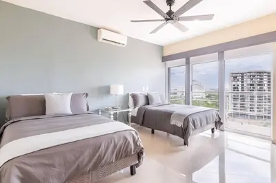Cama o camas de una habitación en Lujo en las Alturas Dpto en Zona Tranquila