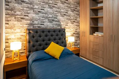 Cama o camas de una habitación en Departamento Con Alberca