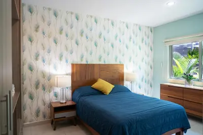 Cama o camas de una habitación en Departamento Con Alberca