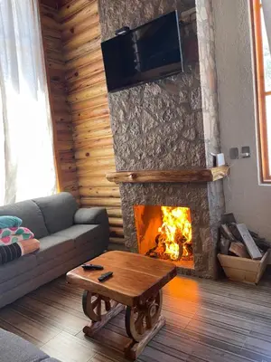 Una televisión o centro de entretenimiento en Cabañas El Potrero