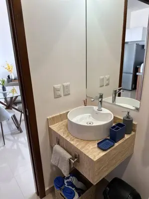 Un baño de Cómodo departamento en Mazatlán