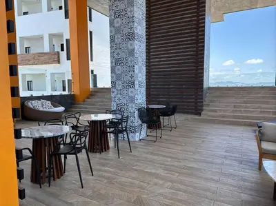 Zona de estar de Cómodo departamento en Mazatlán
