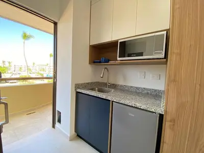 Una cocina o zona de cocina en Nuevo y Comodo Departamento con Vista - Oceanna 1B