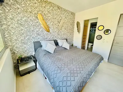Cama o camas de una habitación en Lindo con gran alberca tipo playa by G P S rentas
