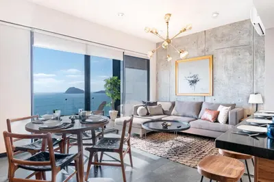 Zona de estar de Stylish Stay in the heart of the Mazatlán Malecon