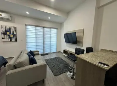 Una televisión o centro de entretenimiento en Departamento lujoso