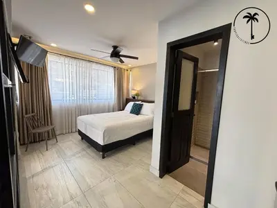 Cama o camas de una habitación en Loft en centro histórico de Mazatlán!