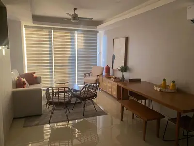 Zona de estar de Departamentos en Sunset View frente al malecón de Mazatlán