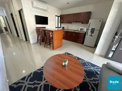 Una cocina o zona de cocina en Departamentos a 3 minutos de la playa