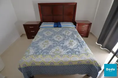 Cama o camas de una habitación en Departamentos a 3 minutos de la playa