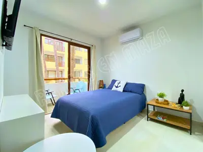 Cama o camas de una habitación en Condominio Oceanna 2