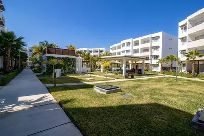 Jardín al aire libre en Almarena 201 Wonderful depa near the beach