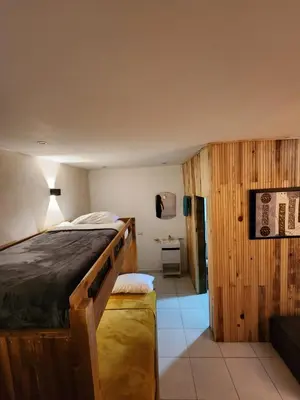 Cama o camas de una habitación en Hotel Bertis