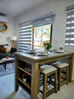 Plano de Nuevo departamento con acceso frente a la playa, jacuzzi y alberca climatizada