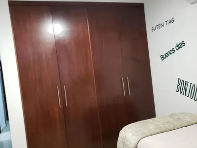 Cama o camas de una habitación en Casa de lujo en privada Castaño