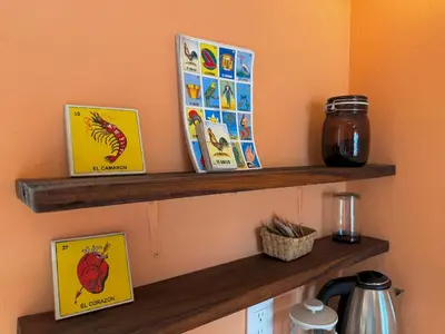 Utensilios para hacer té y café en Cozy space near the beach Loft Gutiérrez