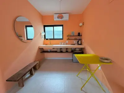 Una cocina o zona de cocina en Cozy space near the beach Loft Gutiérrez