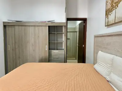 Cama o camas de una habitación en Apartment in the golden zone near the beach rincon colonial 102