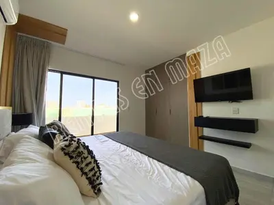 Cama o camas de una habitación en Condominios Marina Cerritos 1