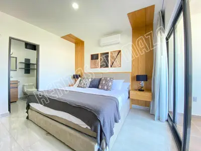 Cama o camas de una habitación en Condominios Marina Cerritos 1