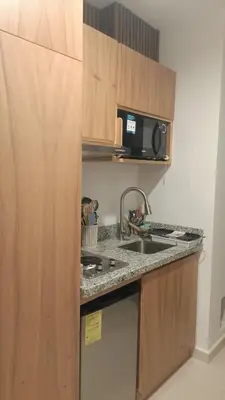 Una cocina o zona de cocina en Oceanna Condos de Mar apartamento frente al mar