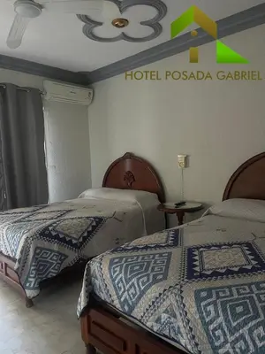Cama o camas de una habitación en Hotel Posada Gabriel