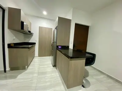 Una cocina o zona de cocina en Marina Cerritos Azul 103