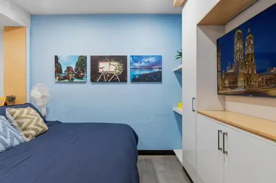Cama o camas de una habitación en Loft with a king size bed in the historic center