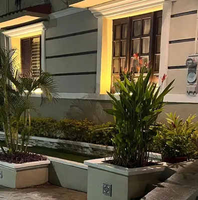 Jardín al aire libre en Eco-Hotel