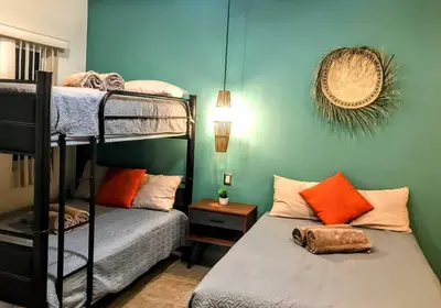 Cama o camas de una habitación en Padrisima Casa con Alberca Privada para Hasta 18 Personas