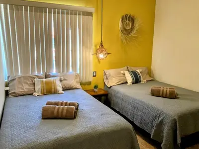 Cama o camas de una habitación en Padrisima Casa con Alberca Privada para Hasta 18 Personas