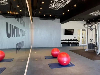 Gimnasio o instalaciones de fitness de Departamento moderno a pie de playa