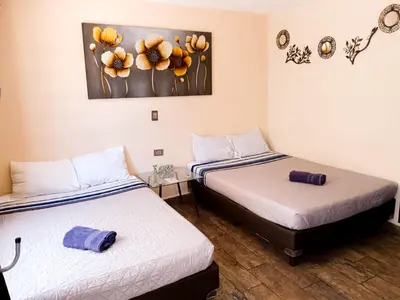 Cama o camas de una habitación en Cómoda y acogedora suite, Paseo Durango