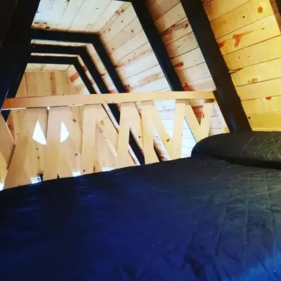 Cama o camas de una habitación en Black Birds Cabins Creel