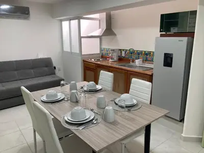 Una cocina o zona de cocina en Luxurious Minimalist Apartment in Mazatlns Historic Center