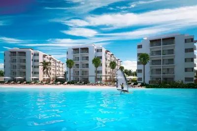 Piscina en o cerca de Condominio de Lujo con Laguna artificial y Hermosas Vistas