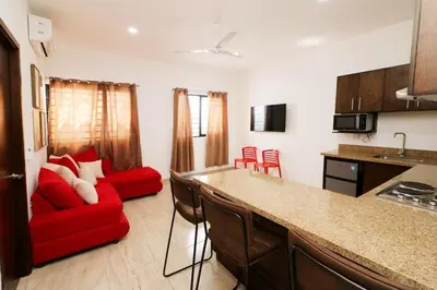 Una cocina o zona de cocina en Apartamento familiar a pasos de la playa